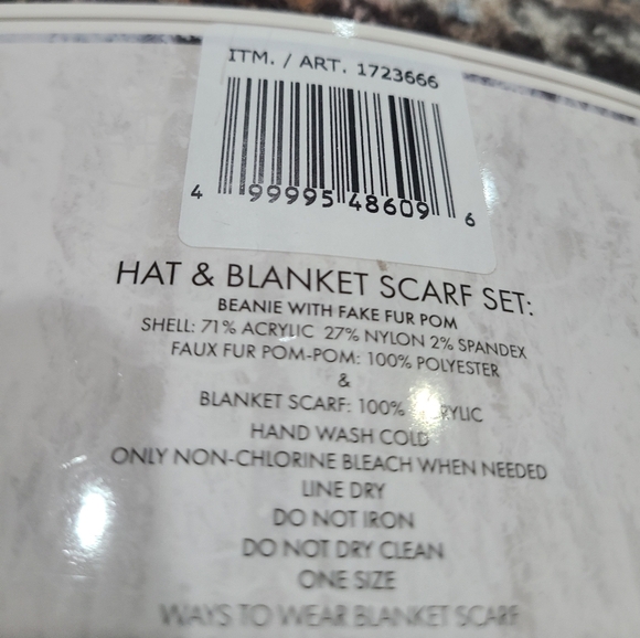 NWT Emanuel Geraldo Hat & blanket scarf set women's one size - Picture 4 of 6